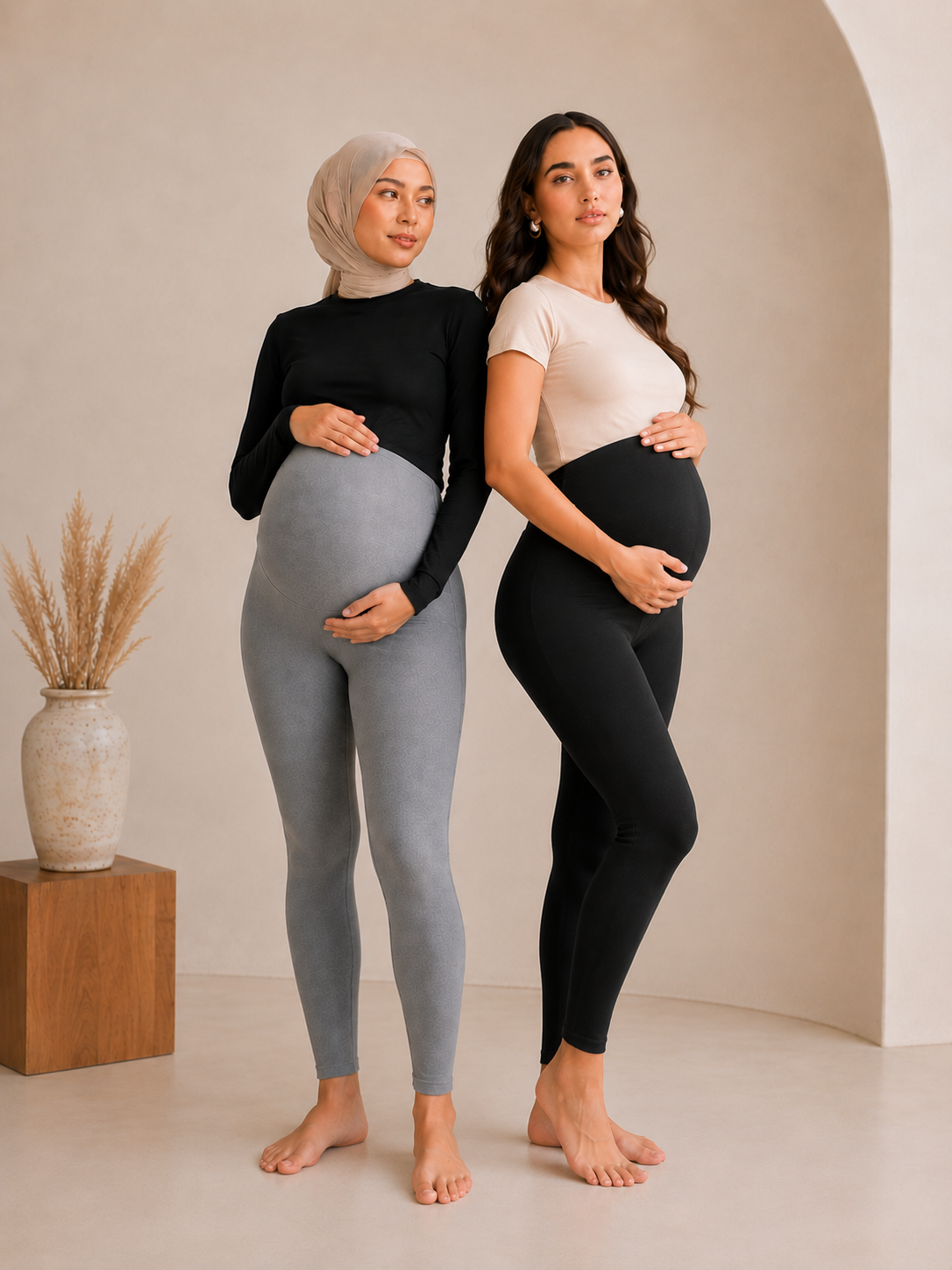 Placeholder Pregnancy Legging Black dan Grey