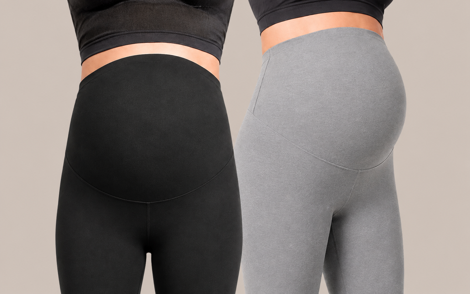 Bahagian hadapan dan sisi Maternal Highwaist Legging