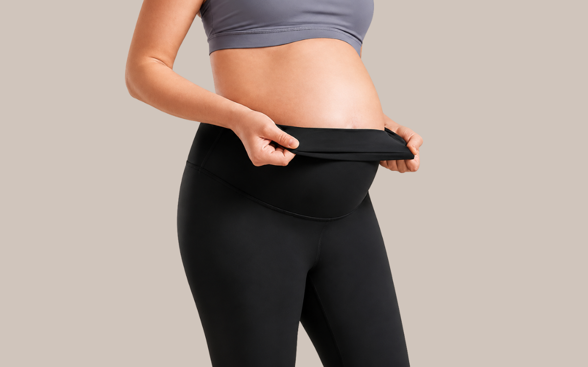 Bahagian pinggang Maternal Highwaist Legging